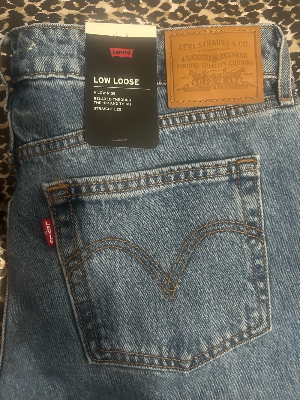 Levi's Low Loose Women’s Jeans - Light Blue with Brown Patch